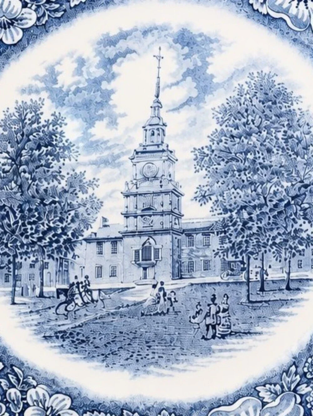 Vintage Liberty Blue Independence Hall Dinner Plate 10